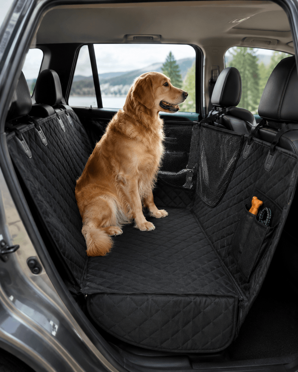 Dog Car Seat Hammock with Mesh Window