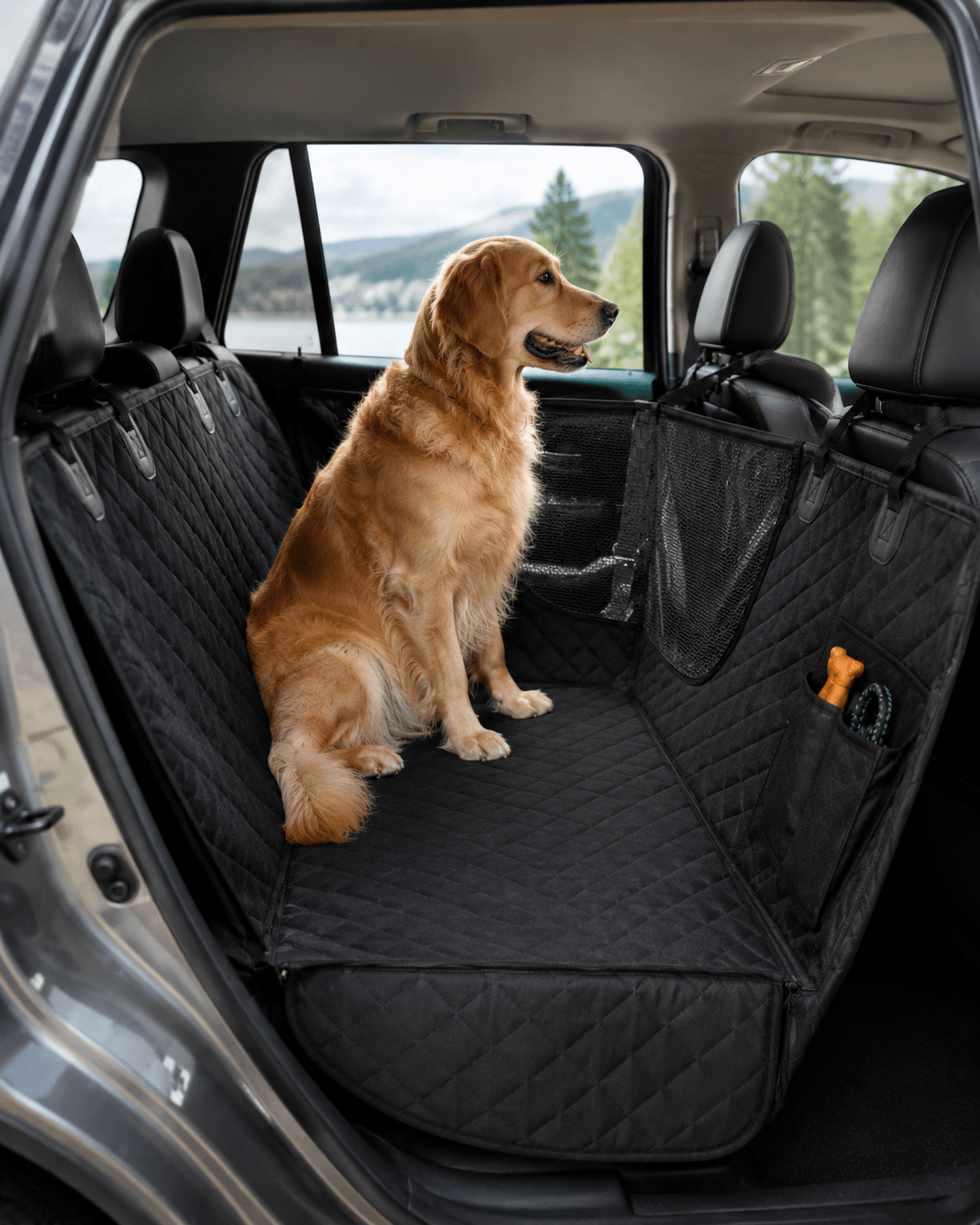 Dog Car Seat Hammock with Mesh Window