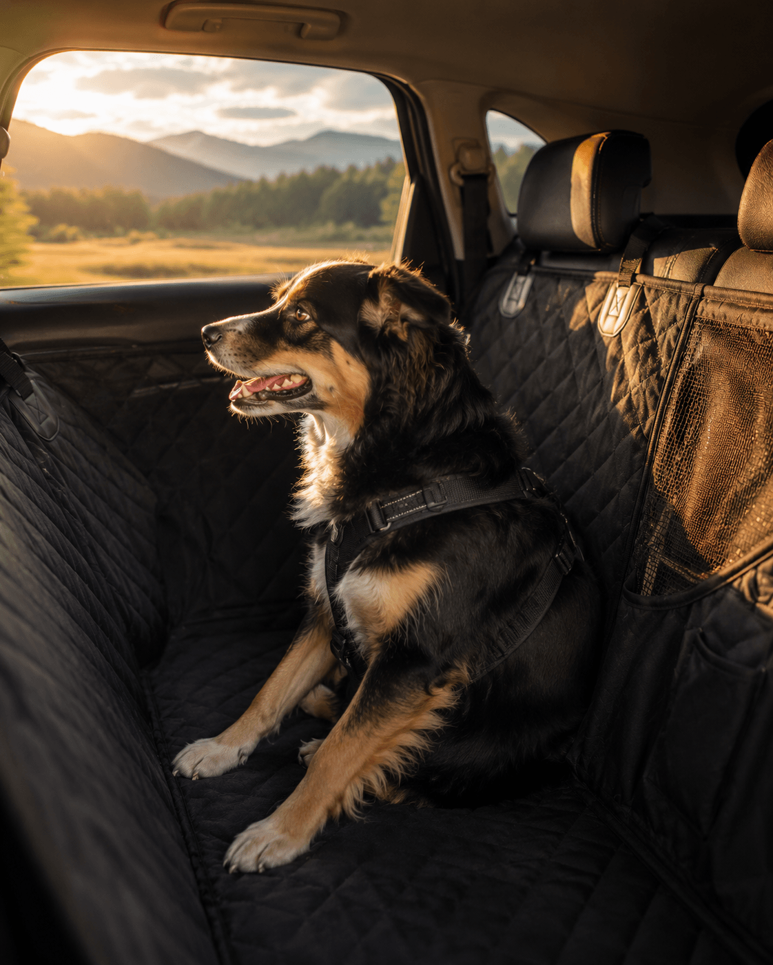 Dog Car Seat Hammock with Mesh Window