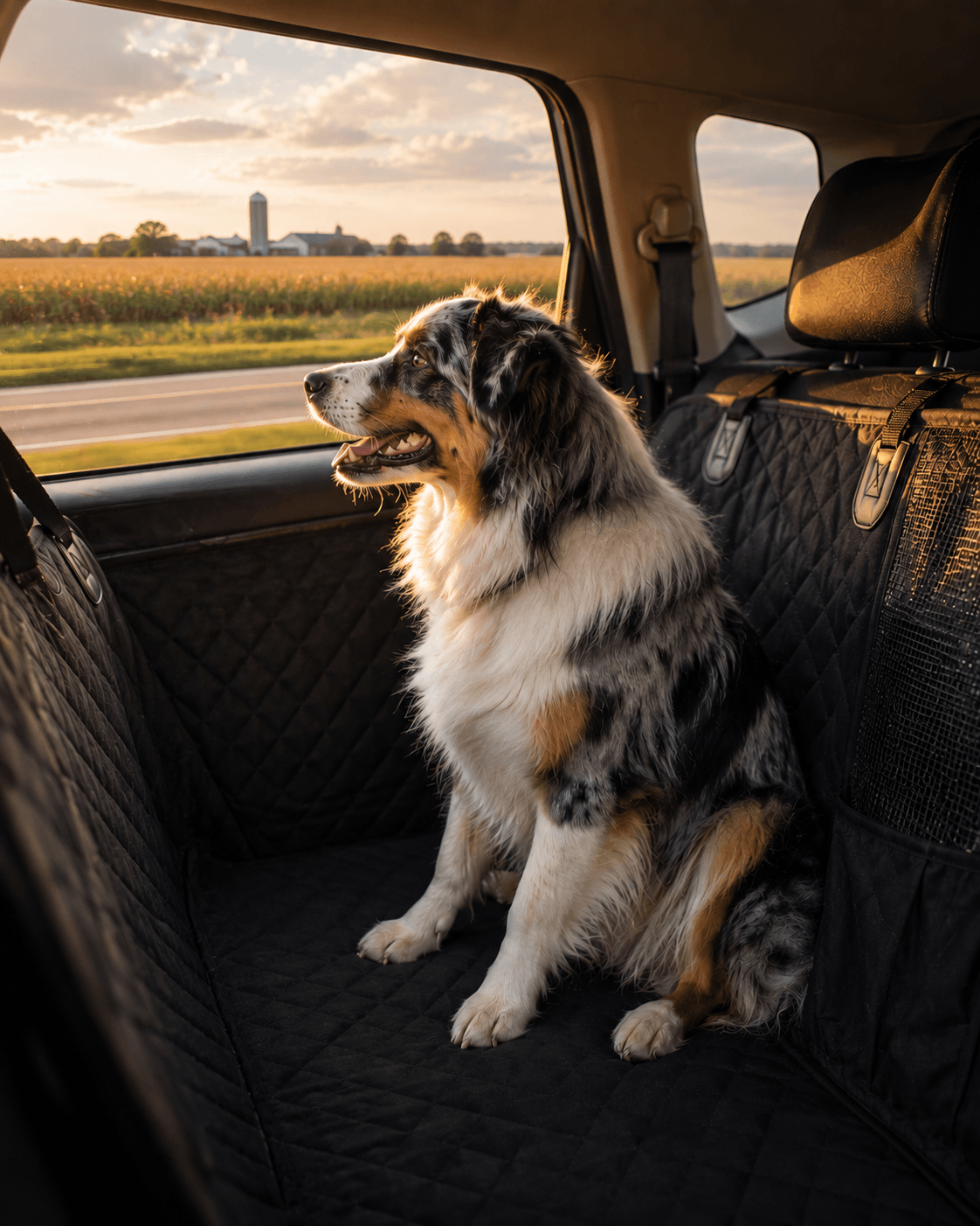 Dog Car Seat Hammock with Mesh Window