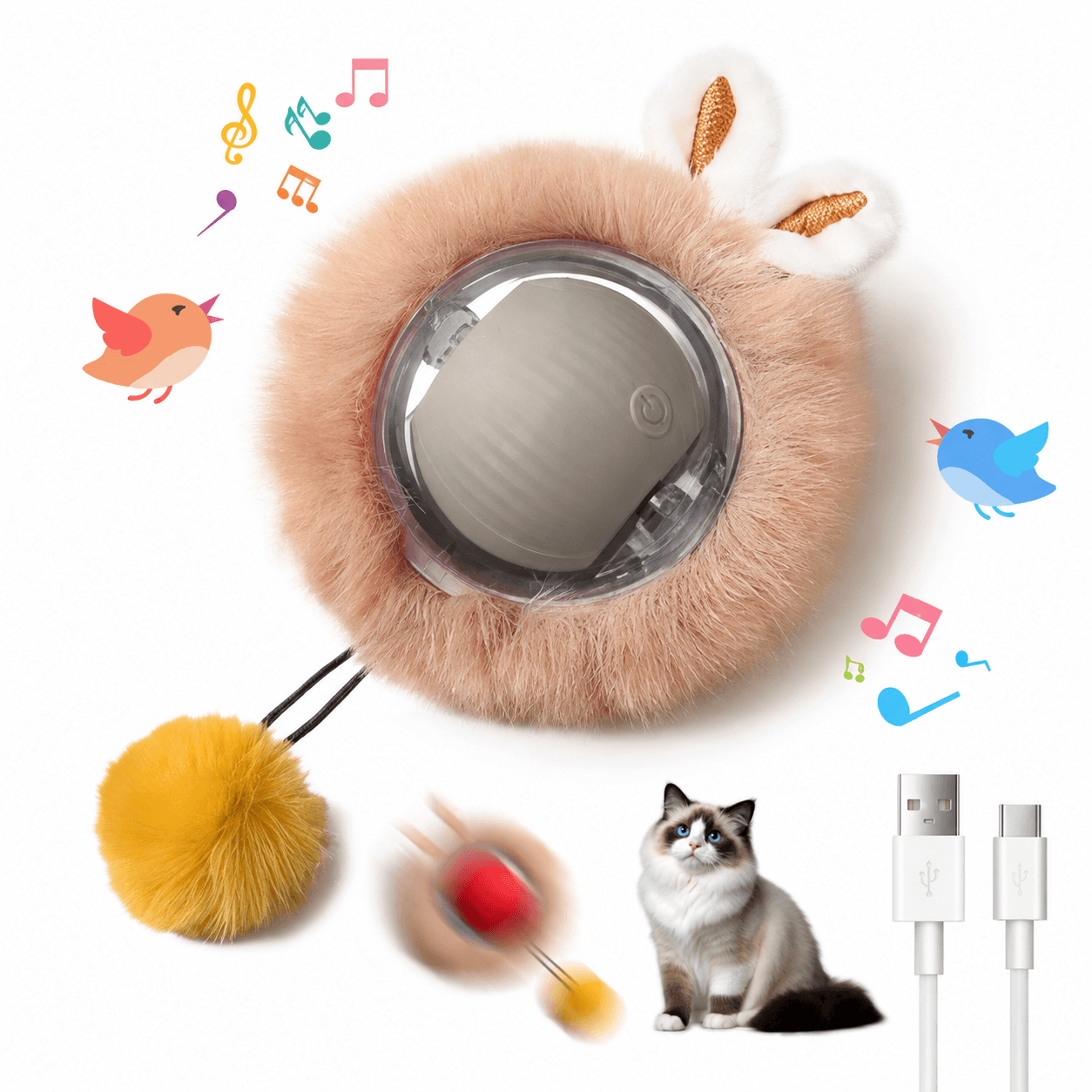 Motion-Activated Auto Moving Ball for Cats & Dogs