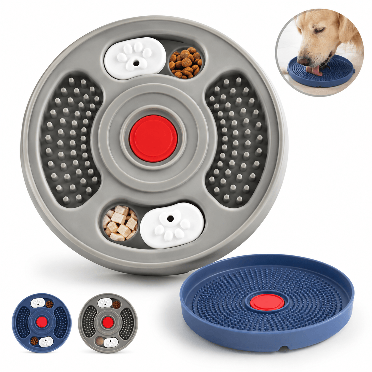 2-in-1 Slow Feeder & Lick Mat Bowl for Dogs