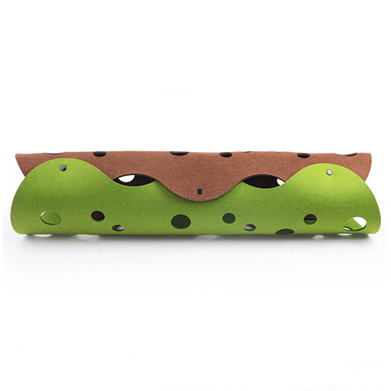 Collapsible Felt Cat Tunnel with Pom Toys
