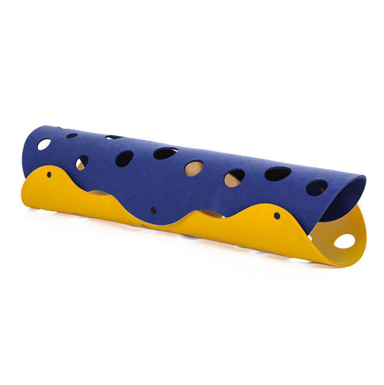 Collapsible Felt Cat Tunnel with Pom Toys